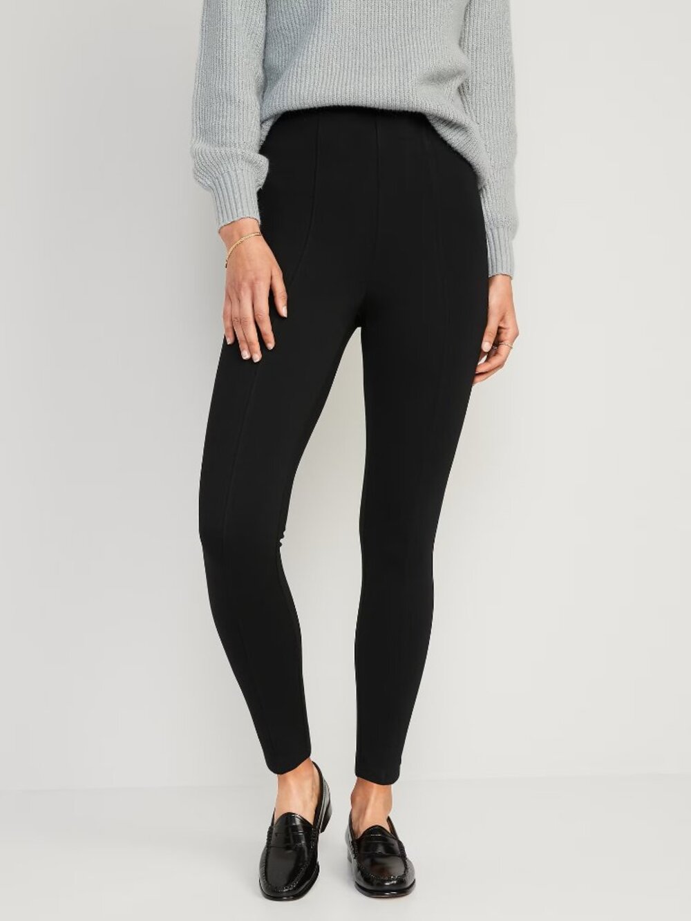 Old Navy Extra High Waisted Stevie Ponte Knit Skinny Pants Black Size XL